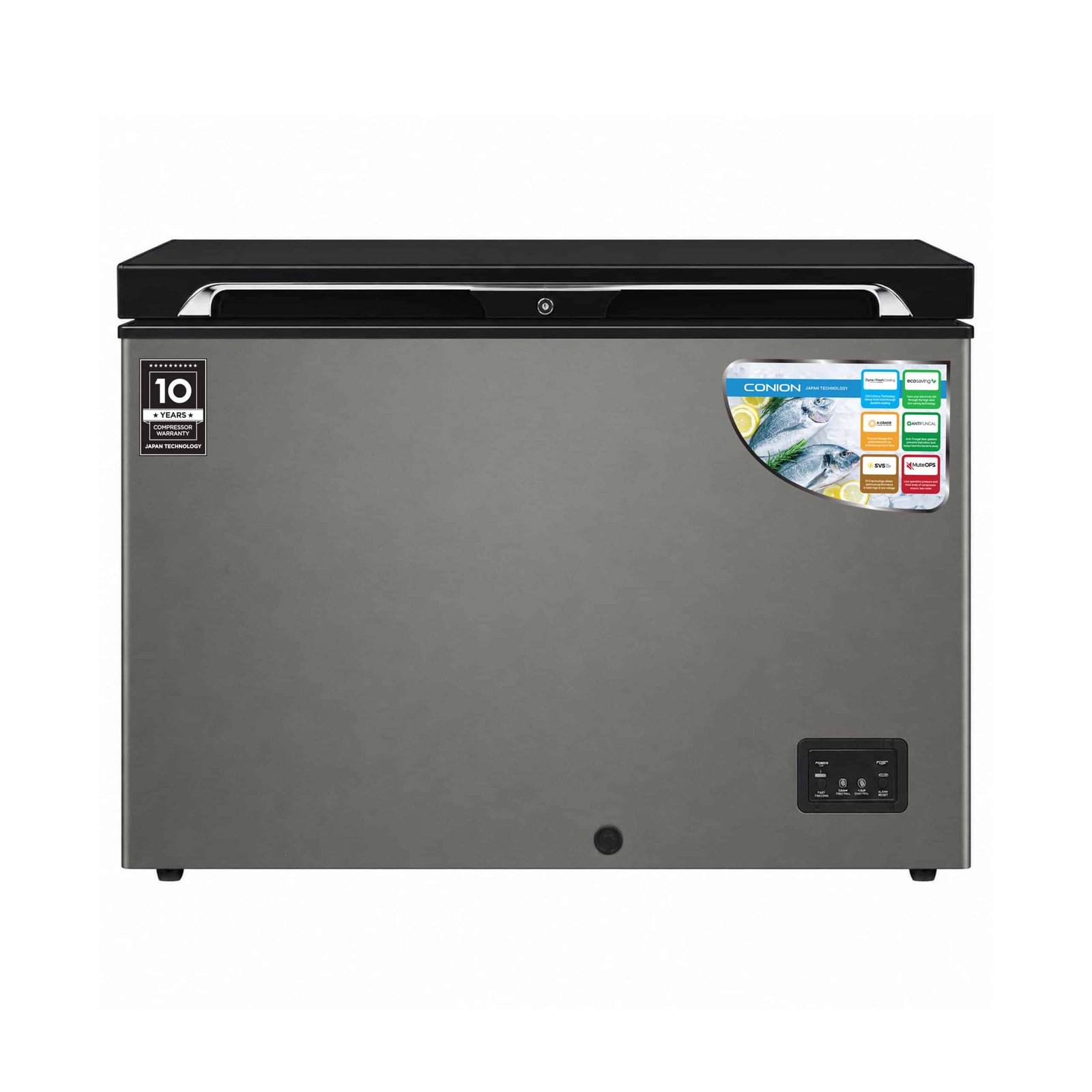 Conion-BE-268GDDD_DeepFZR_01.jpg Conion BE-268GDDD (Grey) Deep Freezer - Image 1