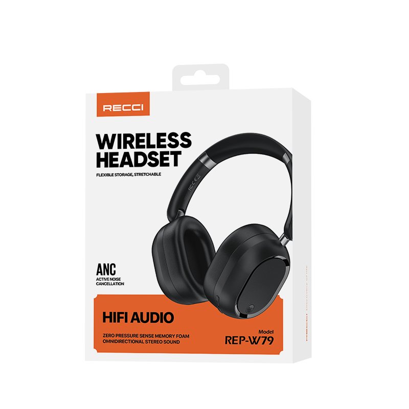 Copy of 画板 3 拷贝 12-1 Recci REP-W79 Black Wireless Headset - Image 3