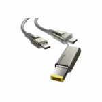 Baseus Flash Series One-for-two Square Head Type-C to C+DC 100W 2m Grey Fast Charging Data Cable - Image 2
