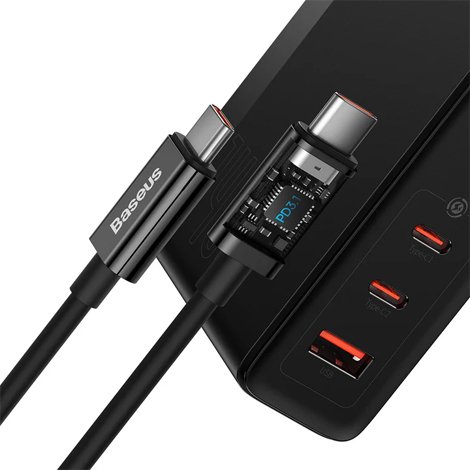 Baseus-GaN5-Pro-2C+U-140W-EU-Black-Fast-Charger_4 Baseus GaN5 Pro 2C+U 140W EU Black Fast Charger - Image 4