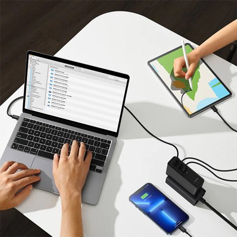Baseus-GaN5-Pro-2C+U-140W-EU-Black-Fast-Charger_9 Baseus GaN5 Pro 2C+U 140W EU Black Fast Charger - Image 9