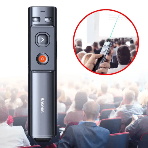 Baseus Orange Dot Green Laser Wireless Presenter_4 Baseus Orange Dot Green Laser Wireless Presenter - Image 4
