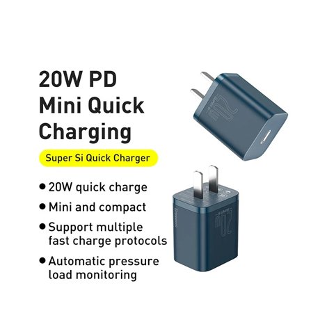 Baseus-Super-Si-QC-USB-C-20W-CN-Blue-Charger_2 Baseus Super Si QC USB-C 20W CN Blue Charger - Image 2