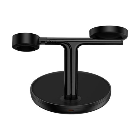 Baseus-Swan-3-in-1-Wireless-Magnetic-20W-Black-Charging-Bracket_2 Baseus Swan 3-in-1 Wireless Magnetic 20W Black Charging Bracket - Image 2