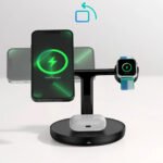 Baseus Swan 3-in-1 Wireless Magnetic 20W Black Charging Bracket - Image 4