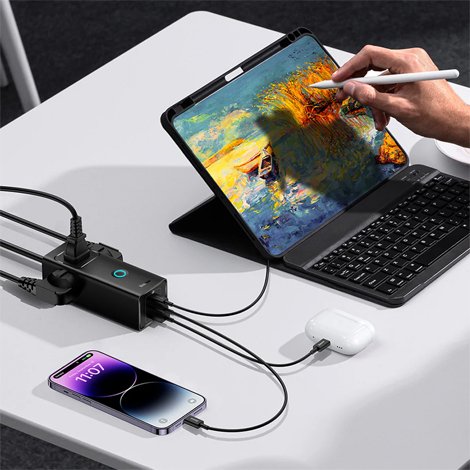 Baseus-US-PowerCombo-3AC+1U+2C-20W-Lite-Power-Strip_7 Baseus US PowerCombo 3AC+1U+2C 20W Lite 6 Ports Power Strip - Image 7