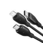 Baseus Ultra-Fast 3 in 1  USB to Micro USB Lightning USB-C 3.5A 1.3m Black Fast Charging Cable - Image 2