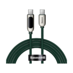 Baseus LED Display Type-C to Type-C 100W 5A Green Fast Charging Data Cable - Image 2