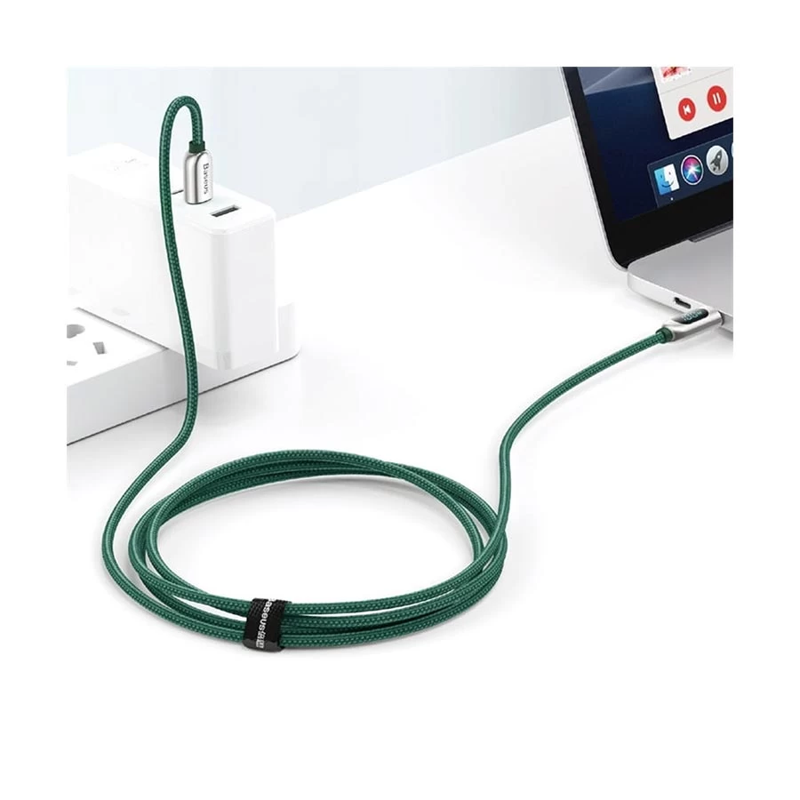baseus-display-usb-type-c-male-to-male-1-meter-41684403762 Baseus LED Display Type-C to Type-C 100W 5A Green Fast Charging Data Cable - Image 3