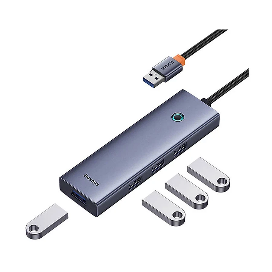 baseus-ultrajoy-series-4-port-usb-male-to-quad-3 Baseus UltraJoy Series 4-Port Space Grey HUB - Image 2