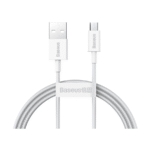 Baseus Male to Micro USB Male  1M USB White Charging Data Cable