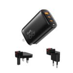 Vyvylabs GaN Travelling Set 65W A+2C (US+EU+UK plug) Black Fast Charger