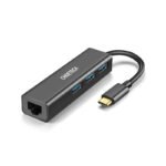 Choetech 4-In-1 USB-C to RJ45 Black Adapter