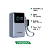 UGREEN 10000mAh 55W Nexode Pro Smart Digital Display Mini Power Bank with Build-in Type-C Cable - Image 2