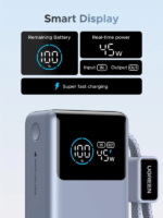 UGREEN 10000mAh 55W Nexode Pro Smart Digital Display Mini Power Bank with Build-in Type-C Cable - Image 4