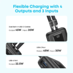Anker Zolo 20000mAh 45W Power Bank with Built-in USB-C Cables - Image 2