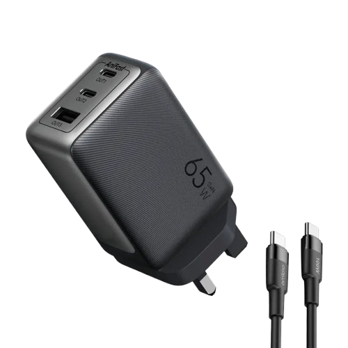 OCW-7652U-1080_1 Oraimo HyperGaN 65 OCW-7652E+116CC 65W GaN Black Wall Charger Kit with 100W CC Cable - Image 1